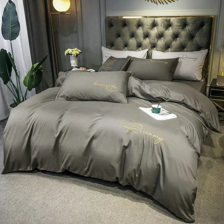 Luksus Dyne Trekk med Elegant Broderi – Myk, Pustende og Høy Kvalitet | Skanto