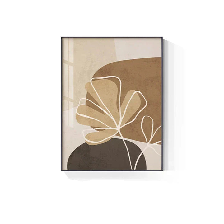 Enkel Beige Brun Floral Abstrakt Veggkunst Fin Kunst Lerrettrykk Minimalistiske Bilder For Moderne Leiligheter Stue Soverom Kunst For Samtidige Interiører | Skanto