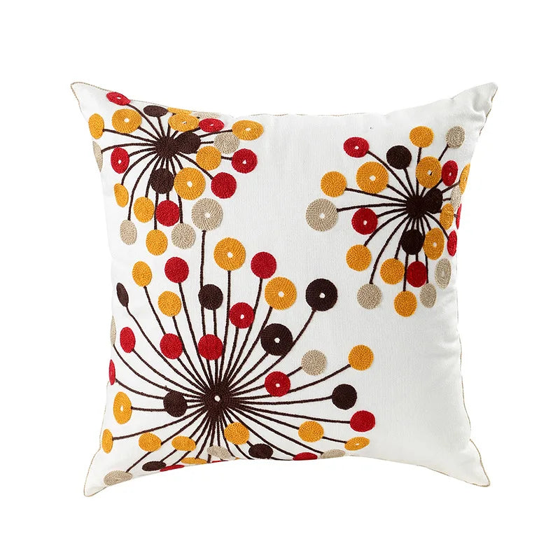 Enkle florale fargerike nordiske putetrekk 45x45cm strikkede jacquard-linneputetrekk til stuen sofa kastputer moderne skandinavisk interiør | Skanto