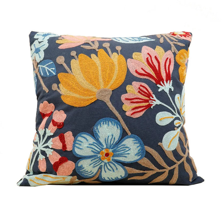Enkle florale fargerike nordiske putetrekk 45x45cm strikkede jacquard-linneputetrekk til stuen sofa kastputer moderne skandinavisk interiør | Skanto