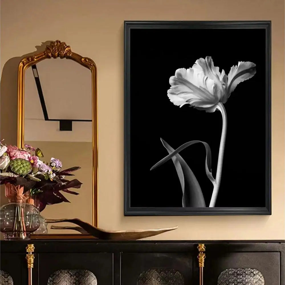 Moderne Livsstil Floral Veggkunst Minimalistisk Svart Hvit Plakat Fin Kunst Lerretstrykk Bilder For Stue Dekor | Skanto
