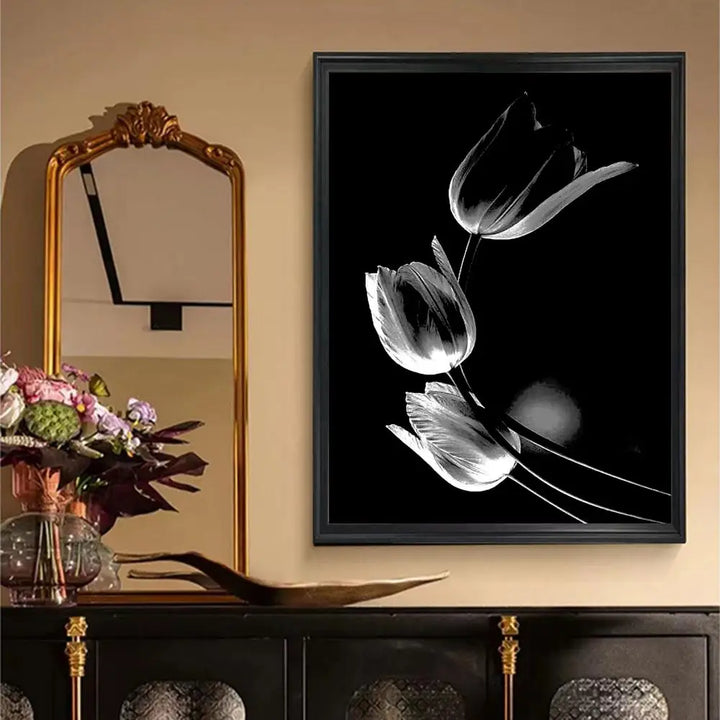 Moderne Livsstil Floral Veggkunst Minimalistisk Svart Hvit Plakat Fin Kunst Lerretstrykk Bilder For Stue Dekor | Skanto