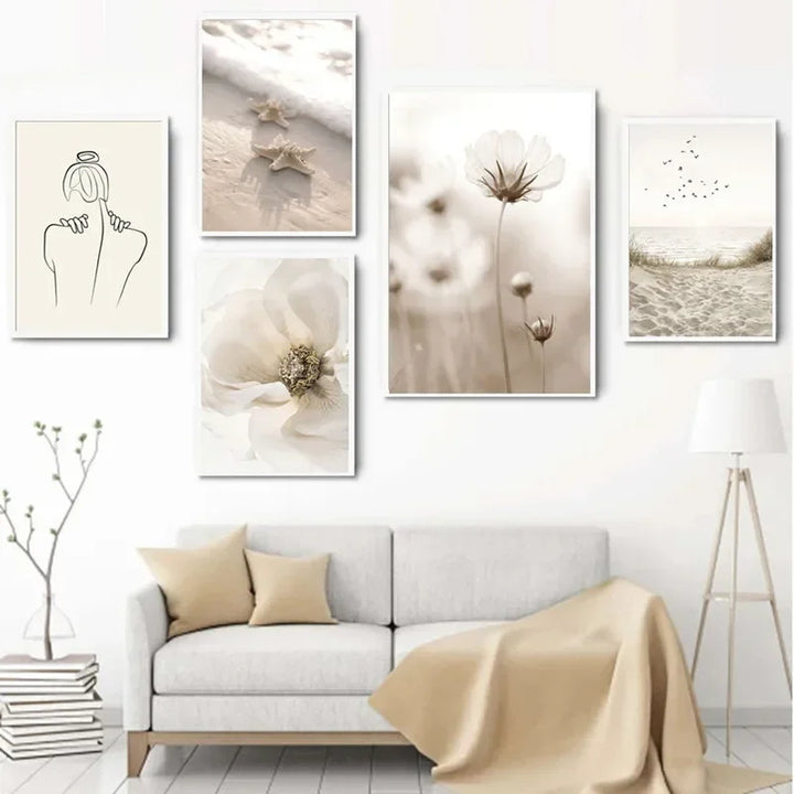 Enkel livsstil Naturlig Minimalistisk vegkunst Fine kunstlerlerduker Galleri veggbilder For moderne stue Skandinavisk interiør | Skanto