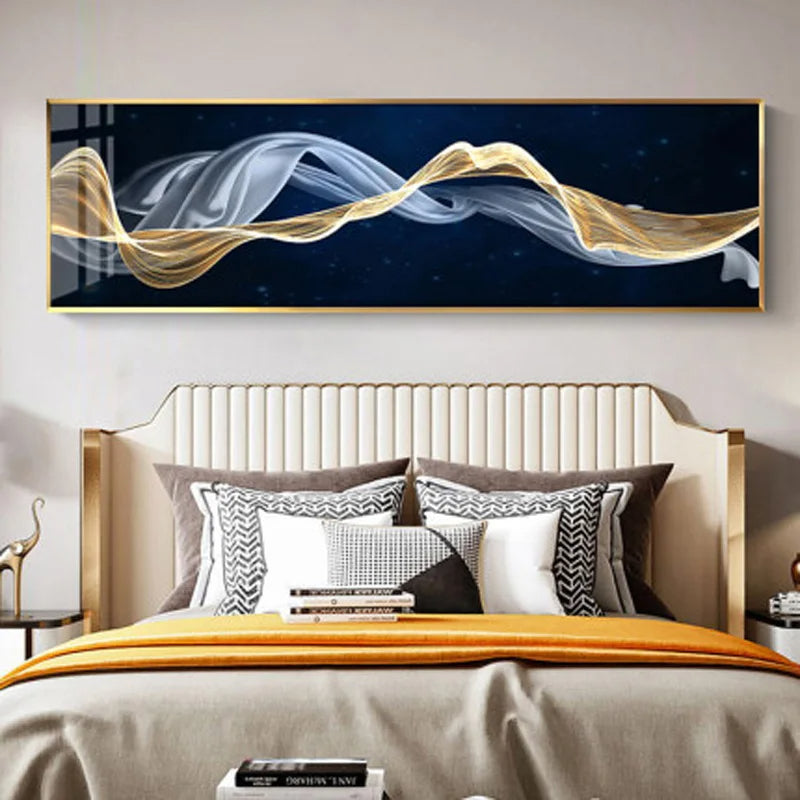 Flytende Vibes Abstrakt Veggkunst Fine Art Lerrettrykk Bredformatbilder For stuen Over sofa Bilder For over sengen | Skanto
