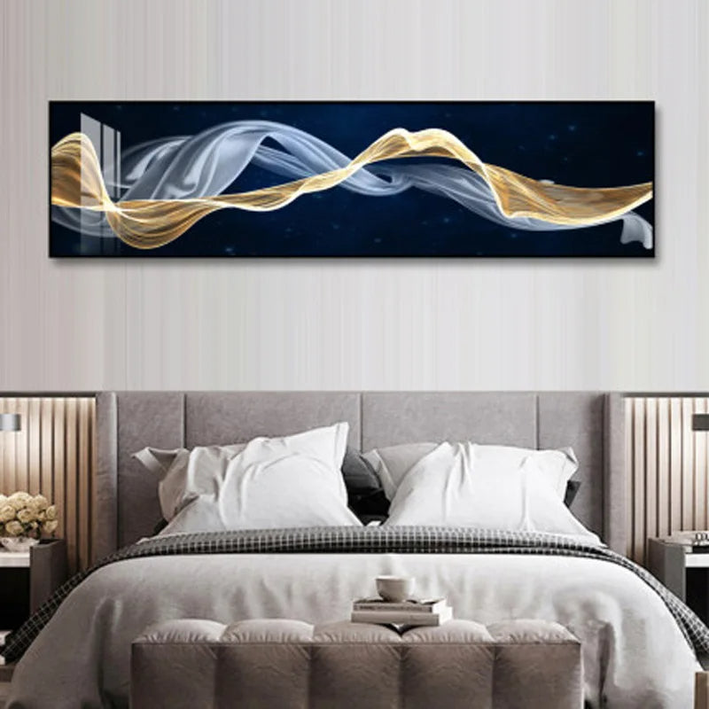 Flytende Vibes Abstrakt Veggkunst Fine Art Lerrettrykk Bredformatbilder For stuen Over sofa Bilder For over sengen | Skanto