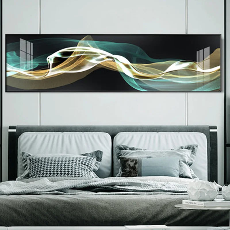 Flytende Vibes Abstrakt Veggkunst Fine Art Lerrettrykk Bredformatbilder For stuen Over sofa Bilder For over sengen | Skanto