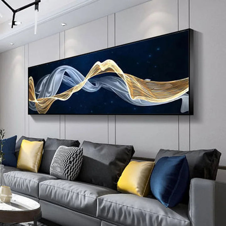 Flytende Vibes Abstrakt Veggkunst Fine Art Lerrettrykk Bredformatbilder For stuen Over sofa Bilder For over sengen | Skanto