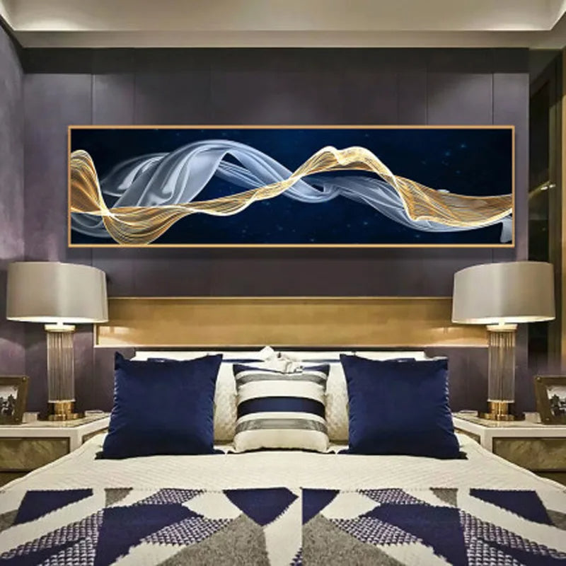 Flytende Vibes Abstrakt Veggkunst Fine Art Lerrettrykk Bredformatbilder For stuen Over sofa Bilder For over sengen | Skanto