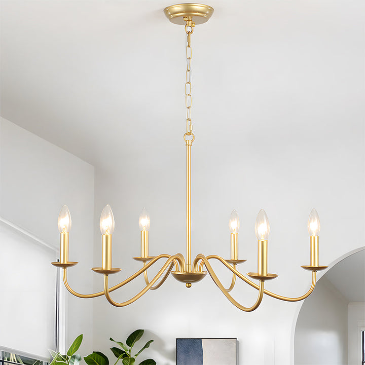 Svart Lysestake Chandelier – Taklampe for Stue & Spiserom | Skanto