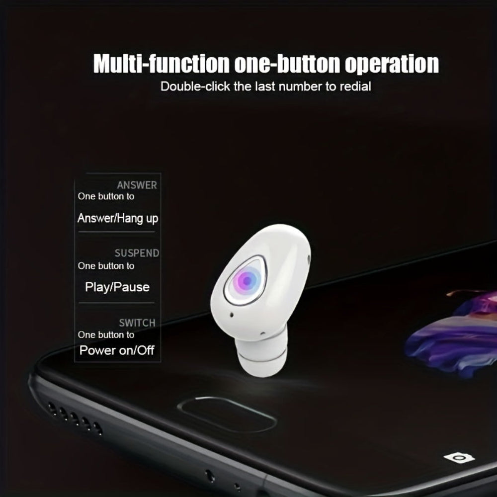 Skanto | Bluetooth Ørepropp Trådløs Mini Usynlig Enkelt Øre Hodetelefon