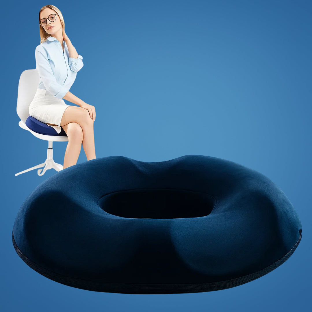 SitRelief | Donut-sittepute – Halebein- & hemorroide lindring – Minne-skum – Vaskbar trekk – Kontor, reise, etter fødselen bruk Skanto