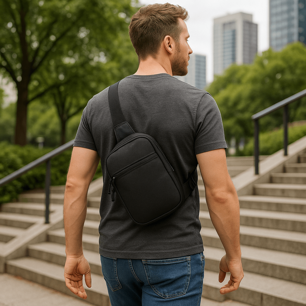 Skanto | Kompakt Sling Bag for Enkel Organisering Mens Du Reiser