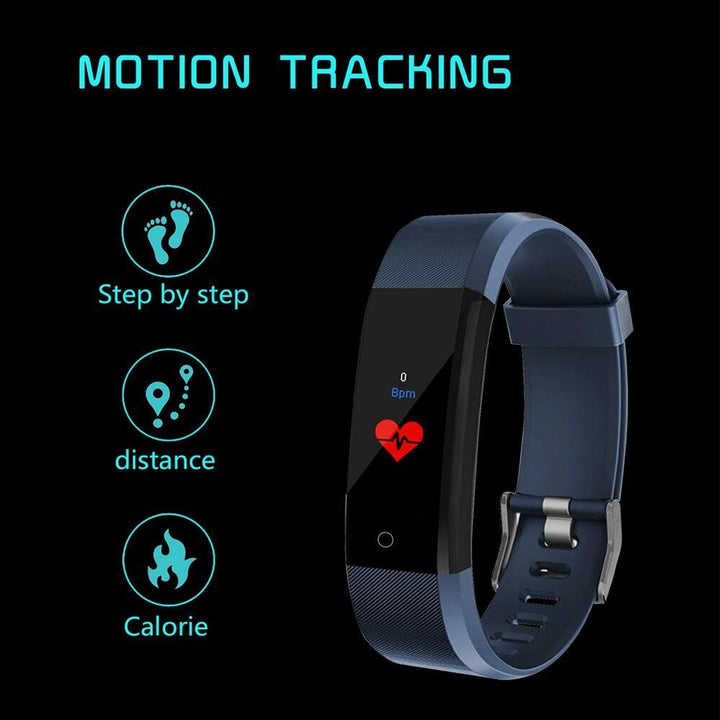 Skanto | Smart armbånd fitness tracker Klokke Helse Pulsbånd Blodtrykk Vanntett Smart armbånd for Menn Kvinner Smartband