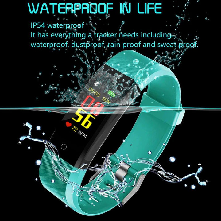 Skanto | Smart armbånd fitness tracker Klokke Helse Pulsbånd Blodtrykk Vanntett Smart armbånd for Menn Kvinner Smartband