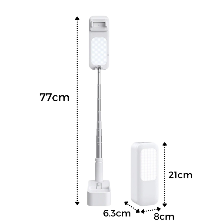 Smarttelefonholder med integrert Bluetooth-lyssett