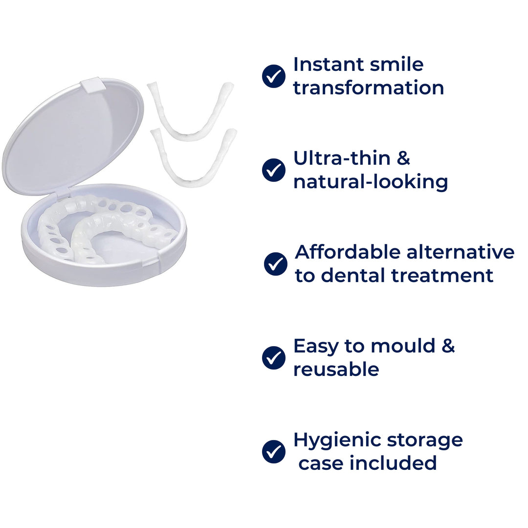 SmileEase | Clip-On Veneers – Umiddelbar Smilforbedring – Ultratynn Design – Ideell for voksne som søker rimelige tannhelse-løsninger Skanto