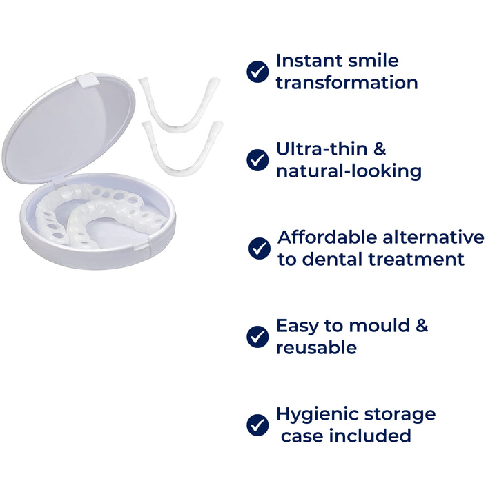 SmileEase | Clip-On Veneers – Umiddelbar Smilforbedring – Ultratynn Design – Ideell for voksne som søker rimelige tannhelse-løsninger Skanto