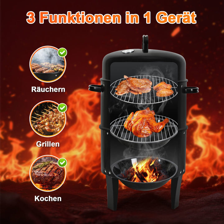 3 i 1 Røykelange Røykovn 2 Nivåer | Skanto
