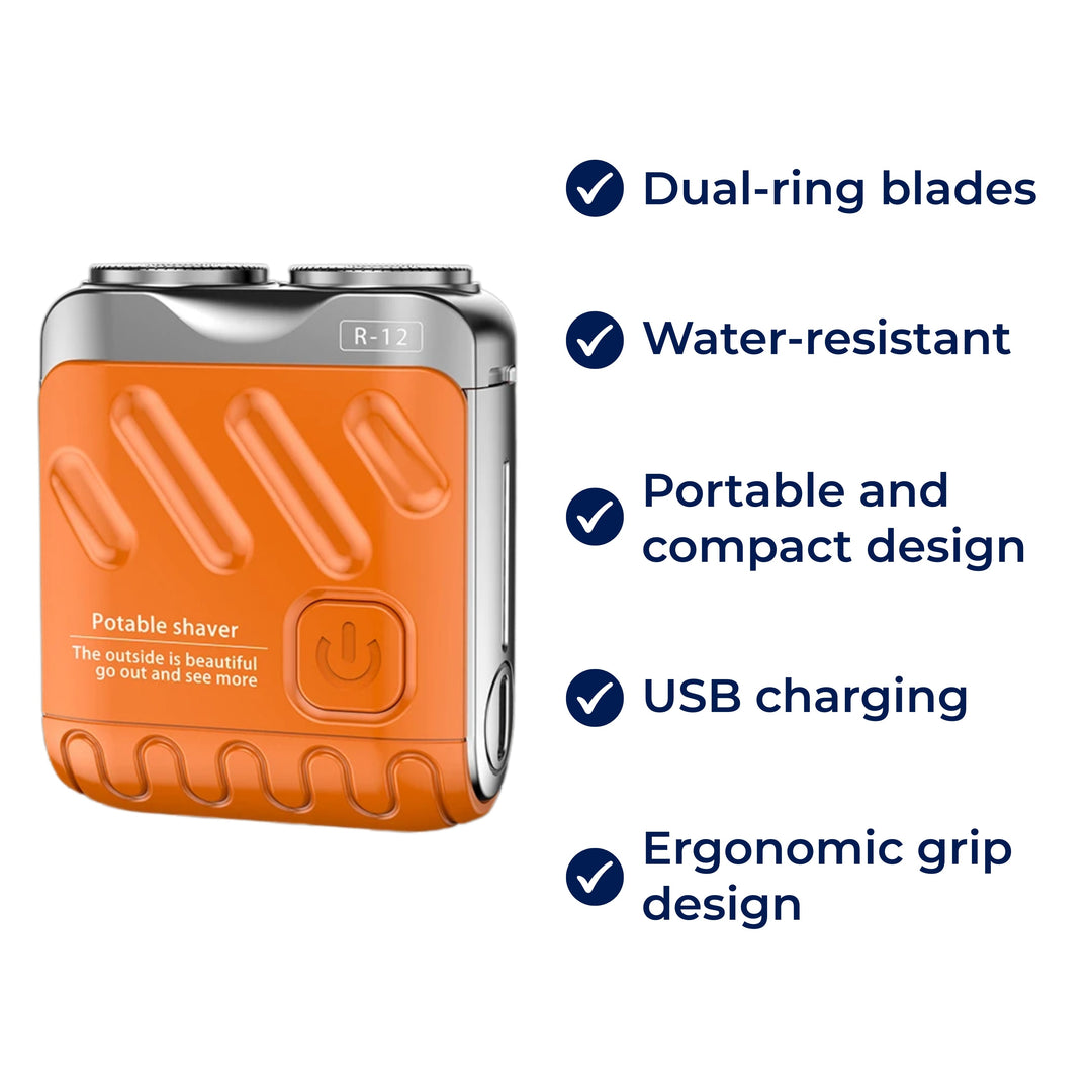 SmoothEdge | Rotasjons elektrisk barbermaskin – Dobbelt-ring blader – Vanntett – Menns pleiebollift