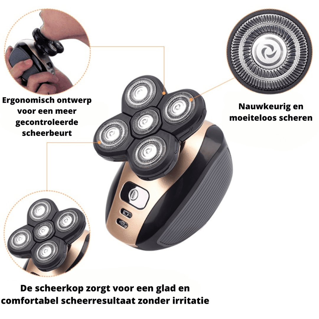 Skanto | SmoothTrim – 5-i-1 barberhøvel med fleksibelt barberhode & tilbehør