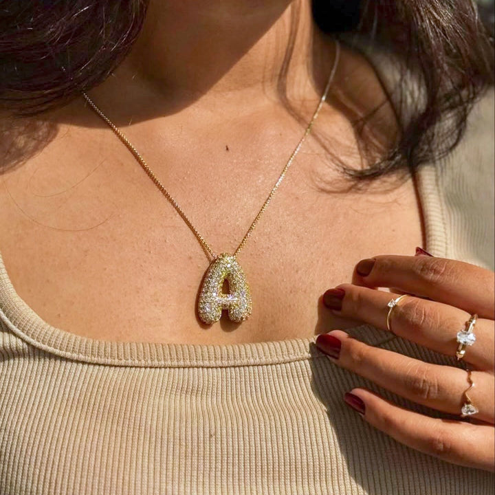 Skanto | Chunky Bubble Diamond Dazzle Initial Halskjeder