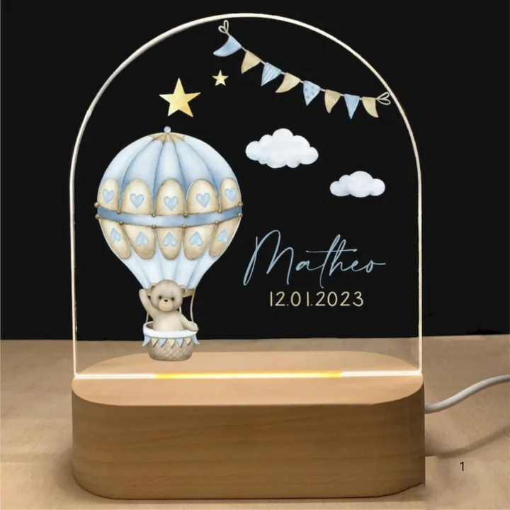 Persönliches Nachtlicht mit Namensschild – Sanftes, varmer LED-Licht for Kinder