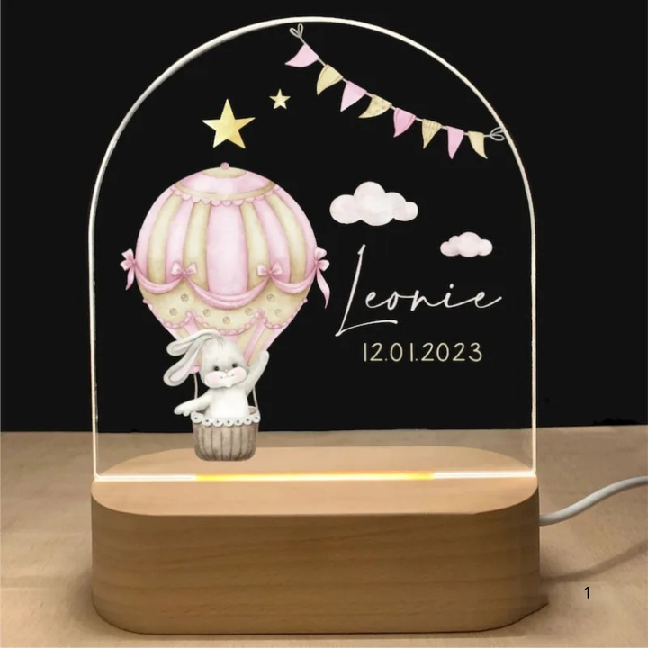 Persönliches Nachtlicht mit Namensschild – Sanftes, varmer LED-Licht for Kinder