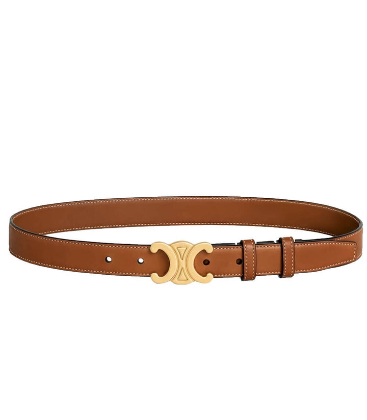 EleganceBelt - Luksus Lærbelte med Gull Detaljer Skanto