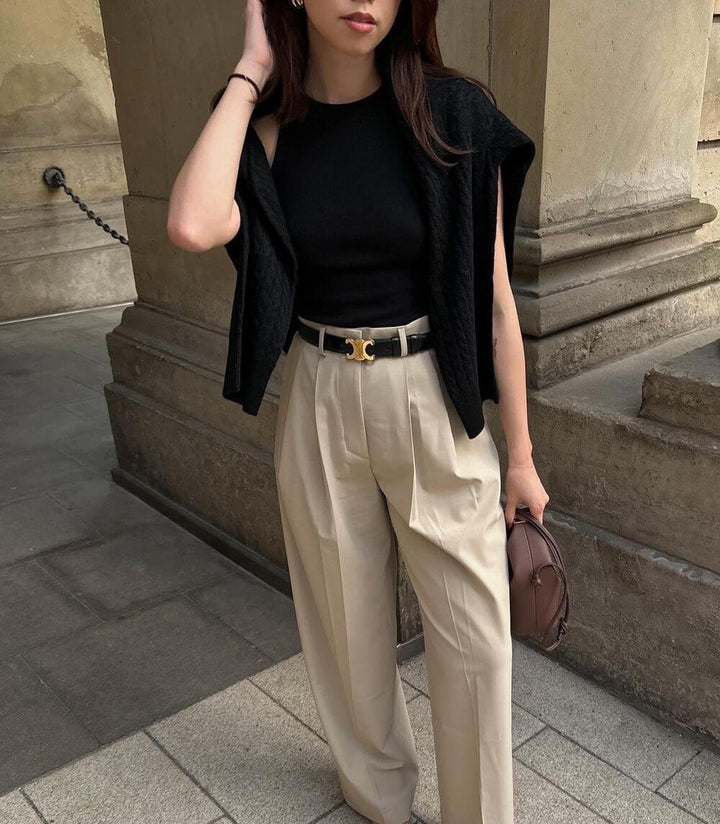 EleganceBelt - Luksus Lærbelte med Gull Detaljer Skanto