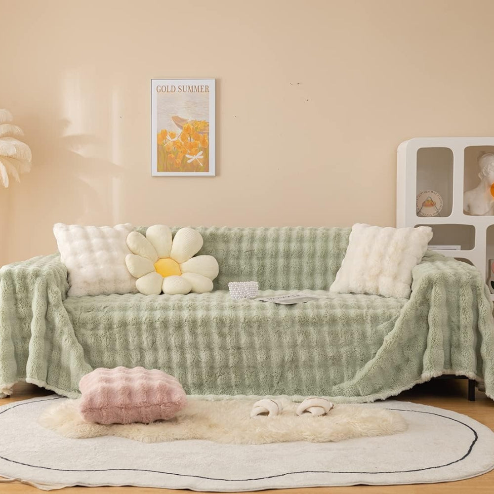 Skanto | Kanin Fuskepels Teppet Myk Sofa Deksel