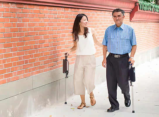SitWalk Sammenleggbar Gångstokk – Gångstokk med Sittefunksjon og Ergonomisk Håndtak | Skanto