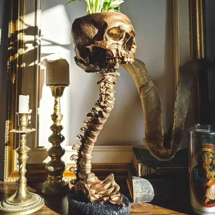 Skanto | BoneBloom | Planter med Hodeskalle og Ryggsøyle