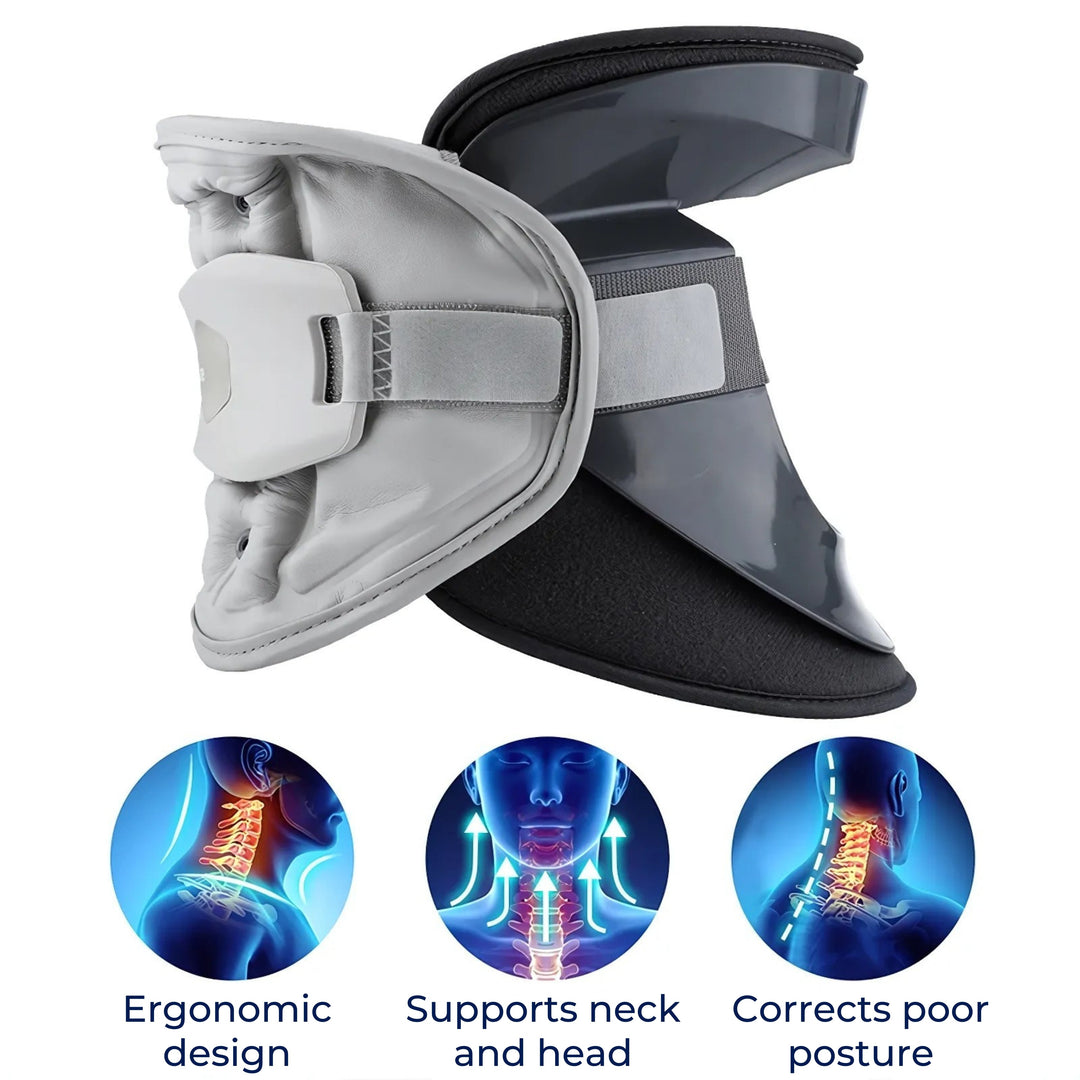 SpineEase | Nakke Traksjonskrage – Cervikal Retraktor for Ryggdekompresjon, Nerve- og Holdningsstøtte – Nakke Pain Relief Aid Skanto