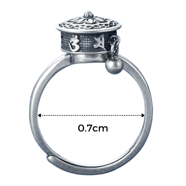 Spinnende buddhistisk mantra ring for kvinner