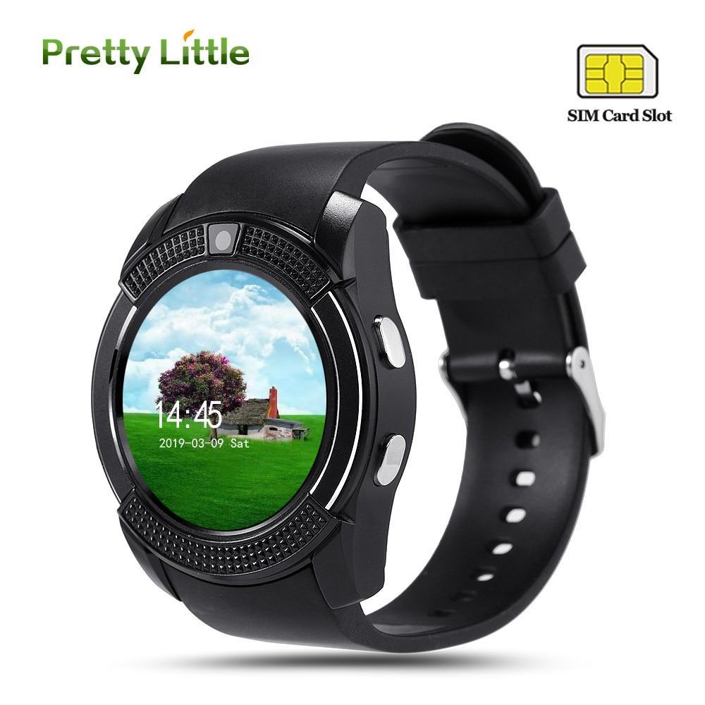 Skanto | Sport Men Smart Watch v8 simkort android kamera rundet Svar Anrop Ring Anrop Smartklokke Hjertefrekvens Fitness Tracker