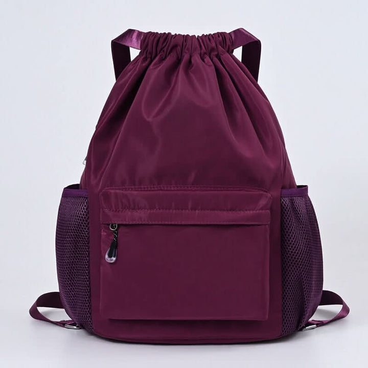 Skanto | Sporty Drawstring Ryggsekk med Skoparti & Lommer