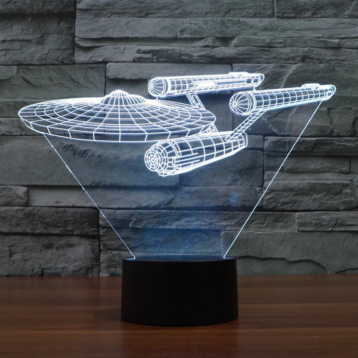 Skanto | Lumora 3D Star Trek Enterprise Ship LED Lampe - Flerfarget optisk illusjonslys