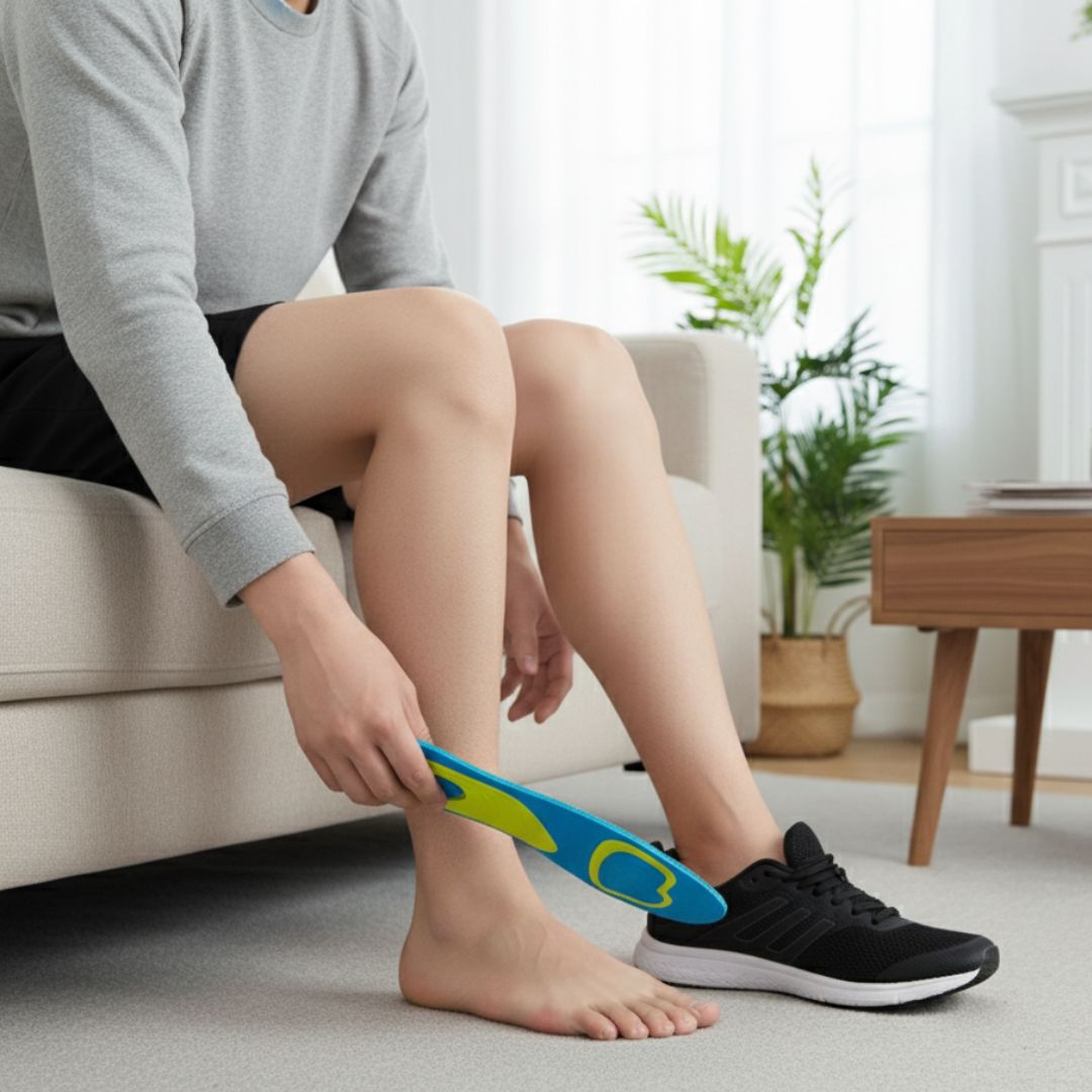 Plantar fasciitt lindring – Selvheftende gelpute – Hverdagskomfort for flate føtter Skanto