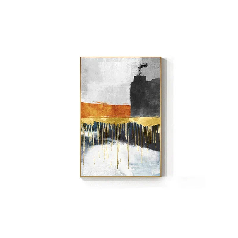 Iøynefallende fargepaletter Moderne abstrakt veggkunst Fin kunst lerretsutskrifter Midtpunkt bilder for urban leilighet Stue kunst for moderne bolig | Skanto