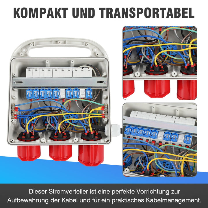 Veggdistrubutør 2 x CEE 16A 400V + 1 x CEE 32A 400V + 4 x 230V 5 Pol | Skanto