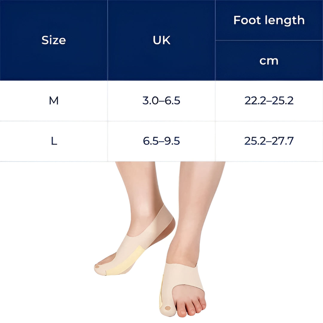 Smertereduserende gelpadding – Ultra-slim stretchstoff – Hverdagskomfort og justering for hallux valgus Skanto