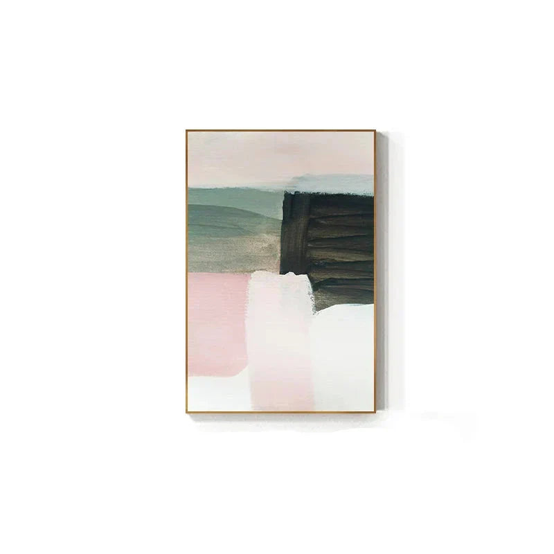 Subtile nyanser av rosa og blå Aquarell Abstrakt Veggkunst Fine Art Lerretutskrifter for moderne leilighet Stue Soverom Kunst for samtidsinteriører | Skanto