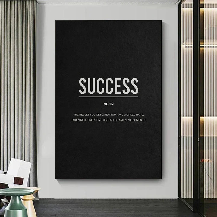 Erfolgsdefinition Plakat Svart og Hvit Veggkunst Fine Art Lerretstrykk Motivasjon daglige Mantra Bilder for Stue Soverom Kontor Veggdekorasjon | Skanto