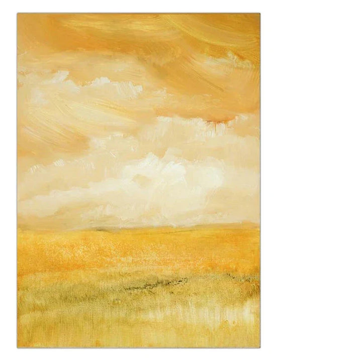 Sommer Gule Felt Landskap Veggkunst Fine Art Lerrettrykk Fargede Bilder For Stue Soverom Moderne Kontormøbler Dekor | Skanto