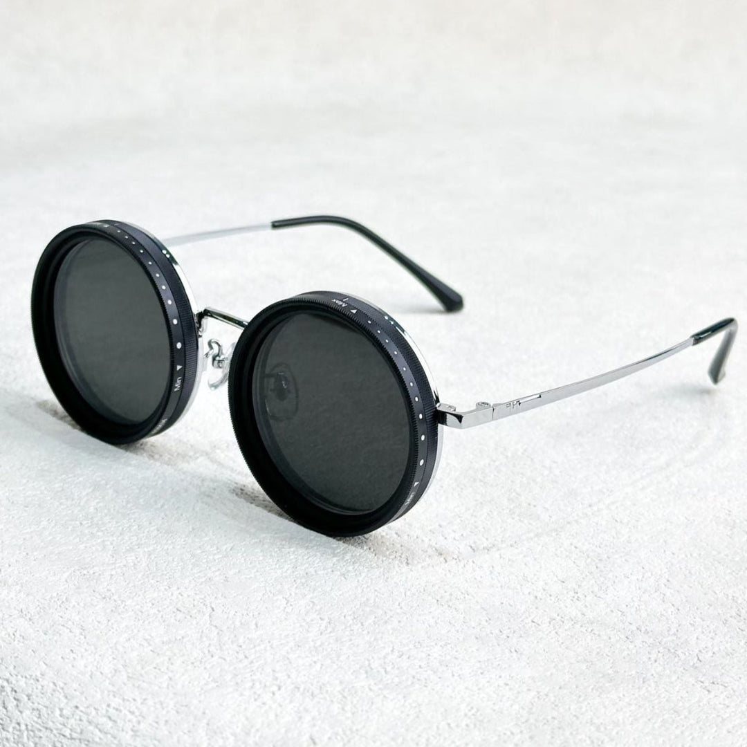 VisionRound polariserte solbriller – Unisex retro design med justerbart lysfilter | Skanto