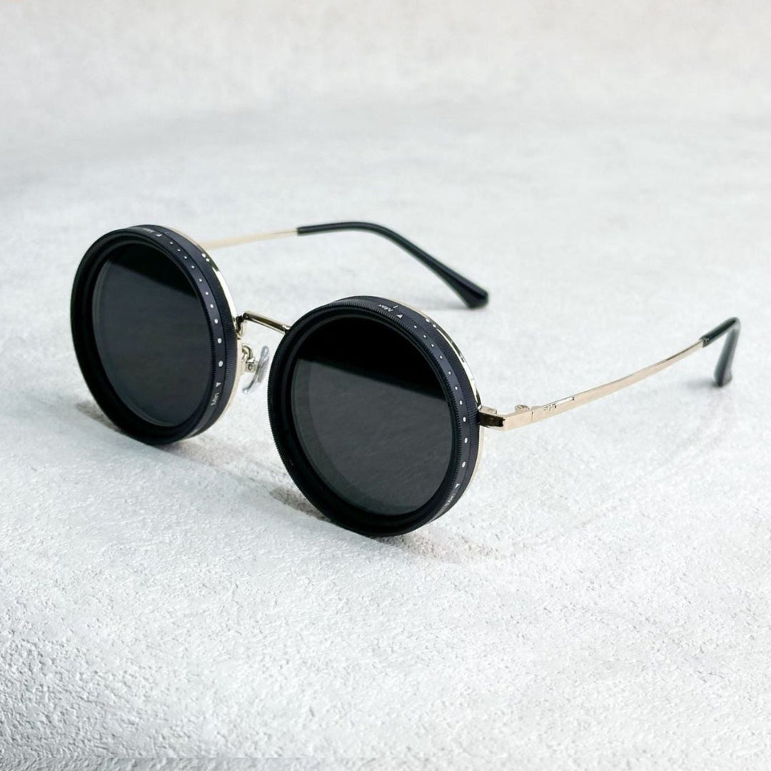 VisionRound Polariserte Solbriller – Unisex Retro Design med Justerbart Lysfilter | Skanto