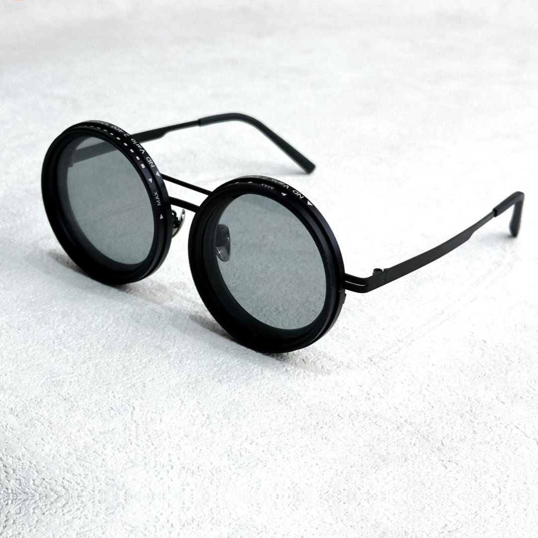 Skanto | VisionRound Polariserte Solbriller – Unisex Retro Design med Justerbart Lysfilter