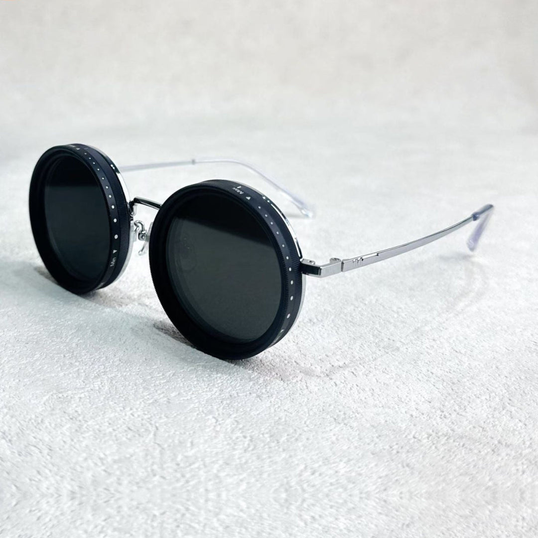 VisionRound Polariserte Solbriller – Unisex Retro Design med Justerbart Lysfilter | Skanto
