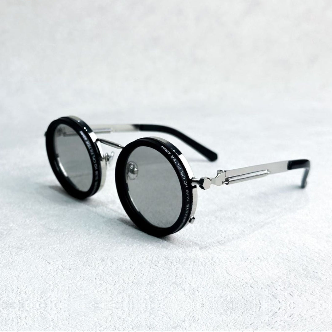 VisionRound polariserte solbriller – Unisex retro design med justerbart lysfilter | Skanto
