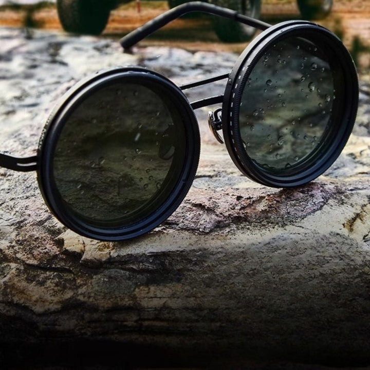 VisionRound Polariserte Solbriller – Unisex Retro Design med Justerbart Lysfilter | Skanto